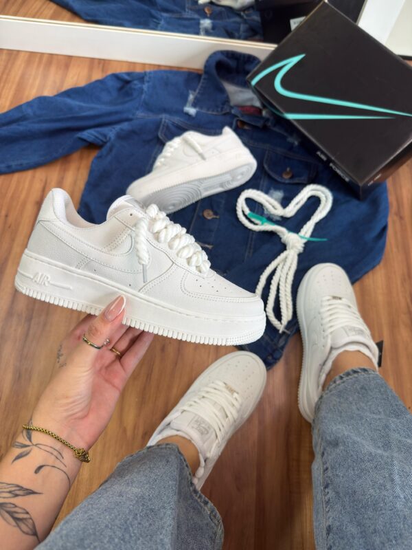 Tênis Casual Air Force F1 Wave All White - Imagem 7