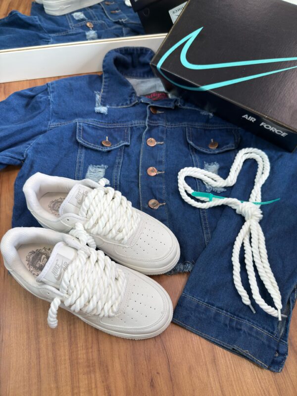 Tênis Casual Air Force F1 Wave All White - Imagem 6