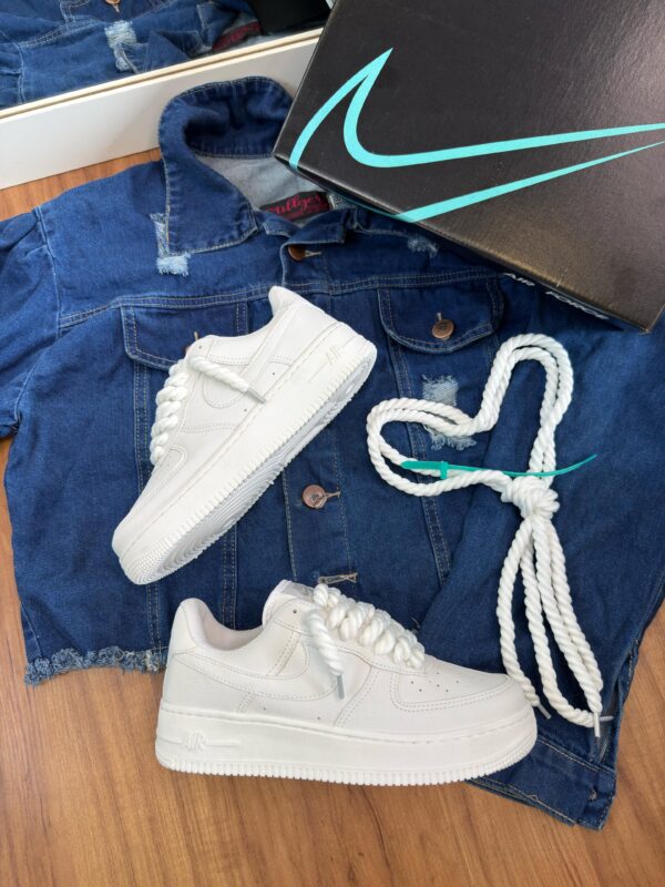 Tênis Casual Air Force F1 Wave All White - Imagem 4