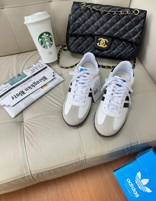 Sneaker Samba OG Couro White Navy Blue - Queridinho das Fashionistas - - Imagem 4