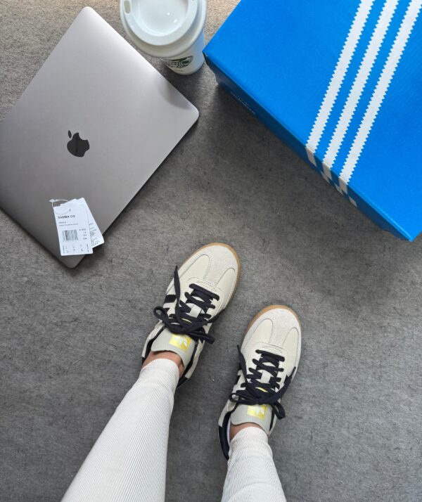 Sneaker Samba OG Couro White Navy Blue - Queridinho das Fashionistas - - Imagem 8