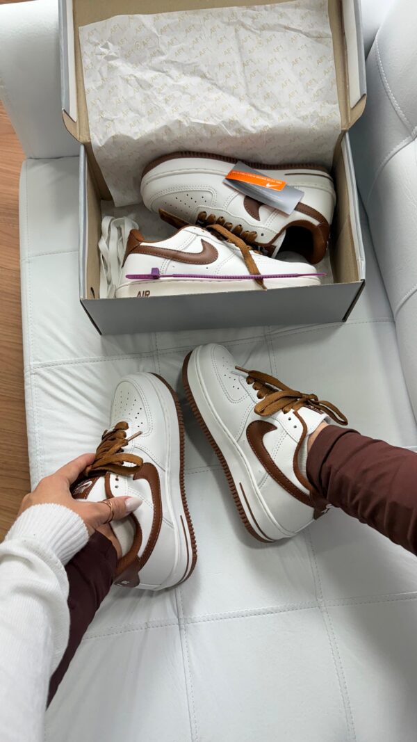 Tênis Casual Air Force Luxury Line White Brown - Imagem 8