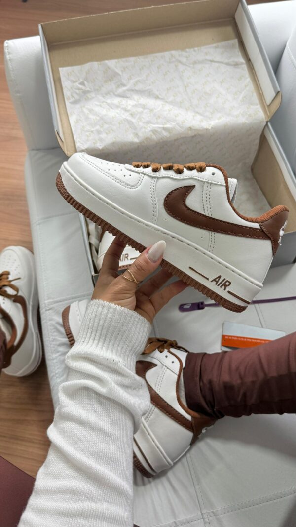 Tênis Casual Air Force Luxury Line White Brown - Imagem 6