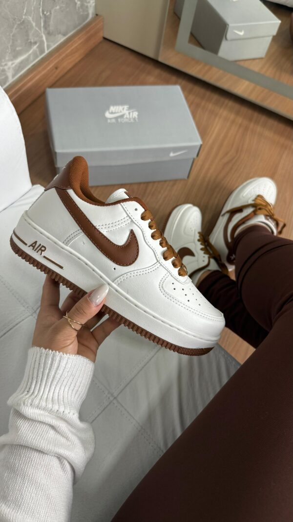 Tênis Casual Air Force Luxury Line White Brown - Imagem 9