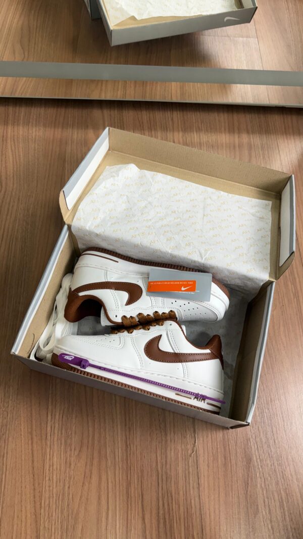 Tênis Casual Air Force Luxury Line White Brown - Imagem 4